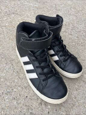 adidas Black and White High-Top Sneakers